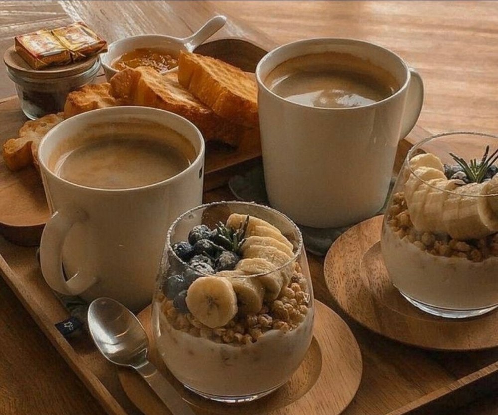 Фото завтрака с кофе