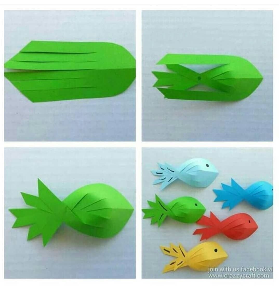 Поделки поэтапно 1 класс. Рыбка из бумаги. Рыбка поделка из бумаги. Поделки из бумаги своими руками для детей. Объемная рыбка из бумаги.