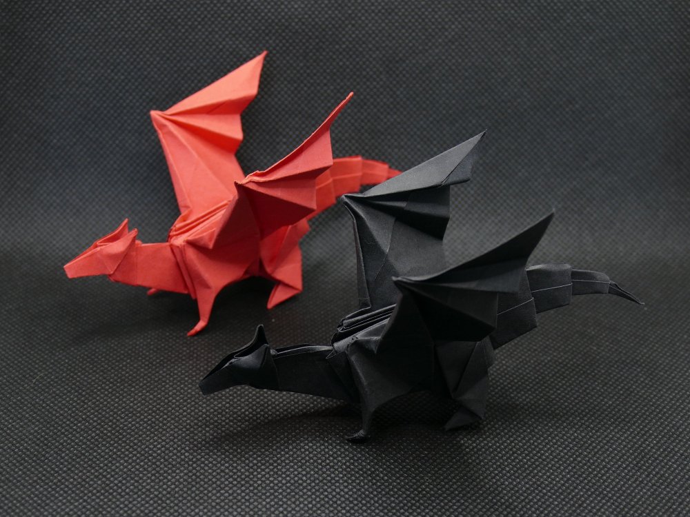 Оригами дракон из бумаги