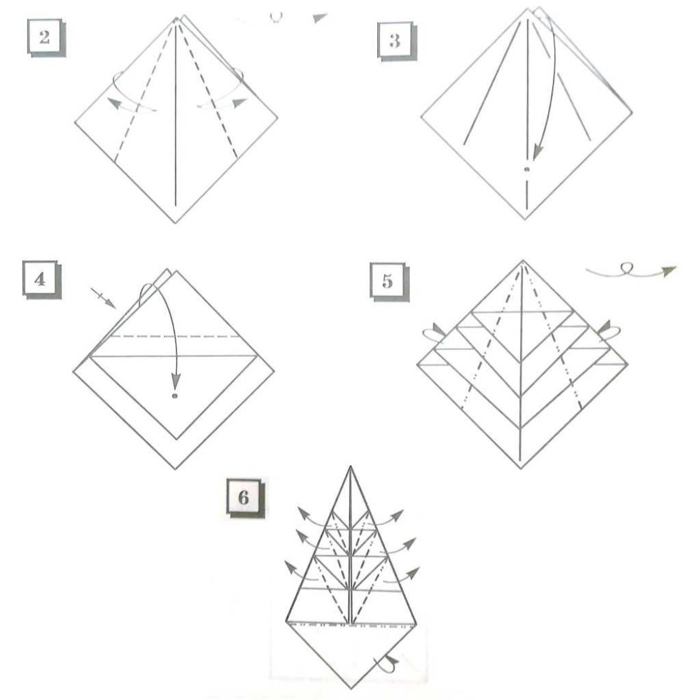 Елка оригами из бумаги